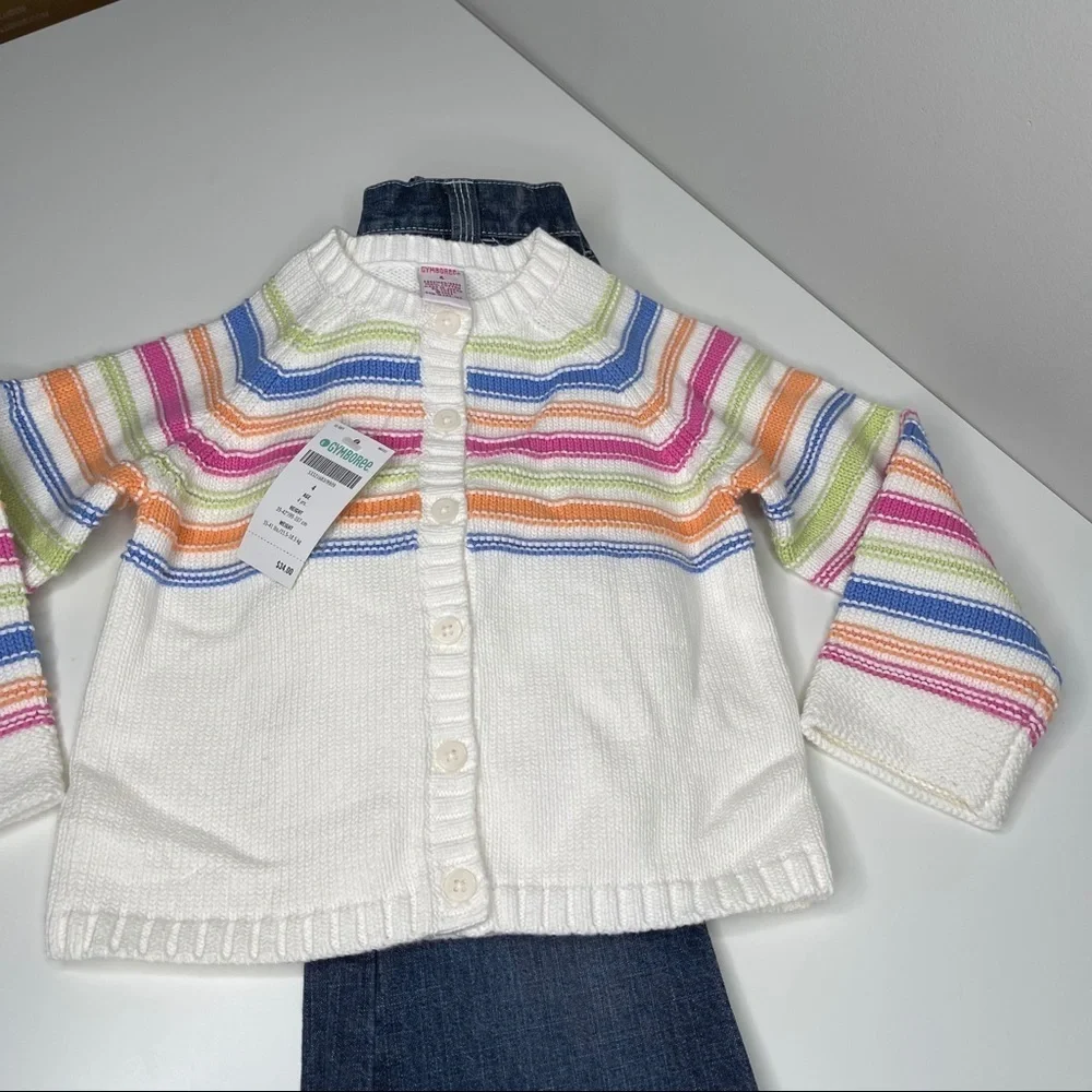 Gymboree button down sweater and jeans